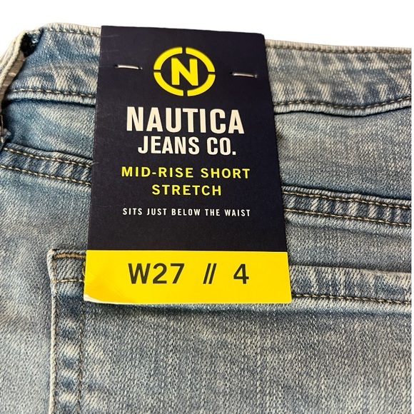 Nautica Jeans Co. 4” Mid Rise Distressed Denim Shorts, NWT, Sz: 27 - Picture 6 of 11